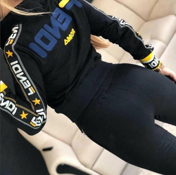 

дизайнеры спортивный костюм женщины luxuryfendi пот костюмы осень бренд женские печати спортивные костюмы бегун костюмы куртка + брюки набор, Gray