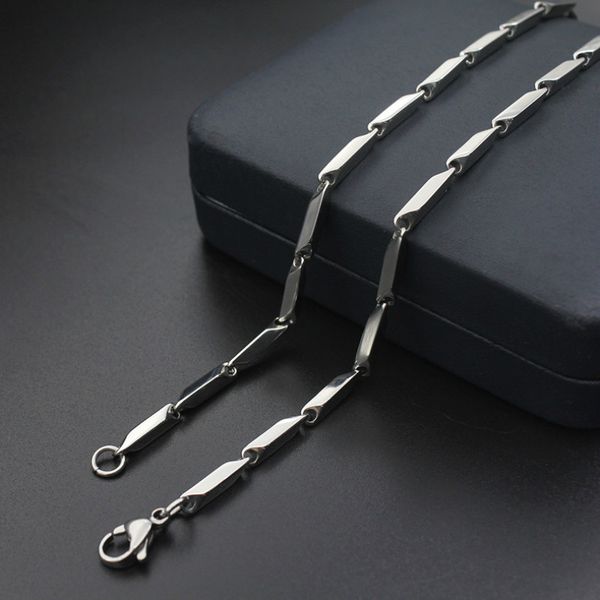 

fashion silver rhombus chain 2mm 3mm 4mm stainless steel box necklace chain for women men locket pendant