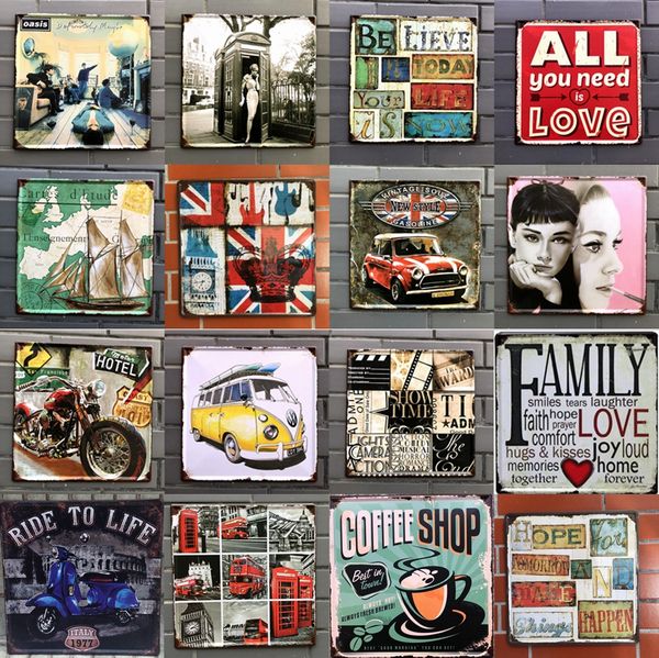 

rudder route 66 motorcycle anchor oil retro tustic metal tin signs wall art vintage tin poster cafe shop bar home decor metal painting