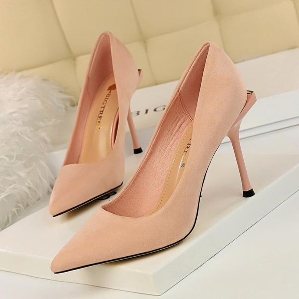 

women flock pumps heel high buckle strap autumn thin heel elegant pointed toe party wedding sapato salto feminino, Black