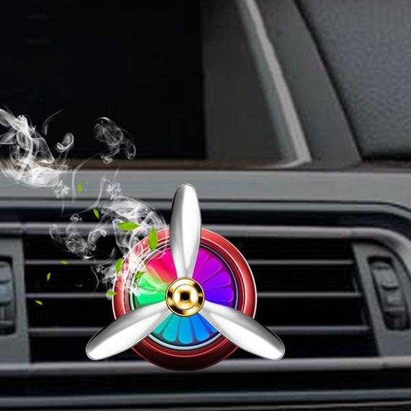 

portable car air freshener car air outlet conditioning vent perfume with led lights vehicle fan decoration