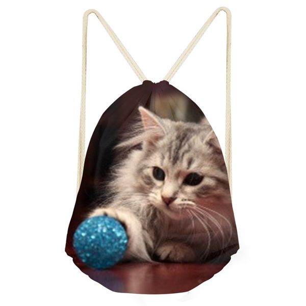 

3d неполђного cat pattern ђмка drawstring ђмка поведневной Ѭкзак мода пеа Ѭанение