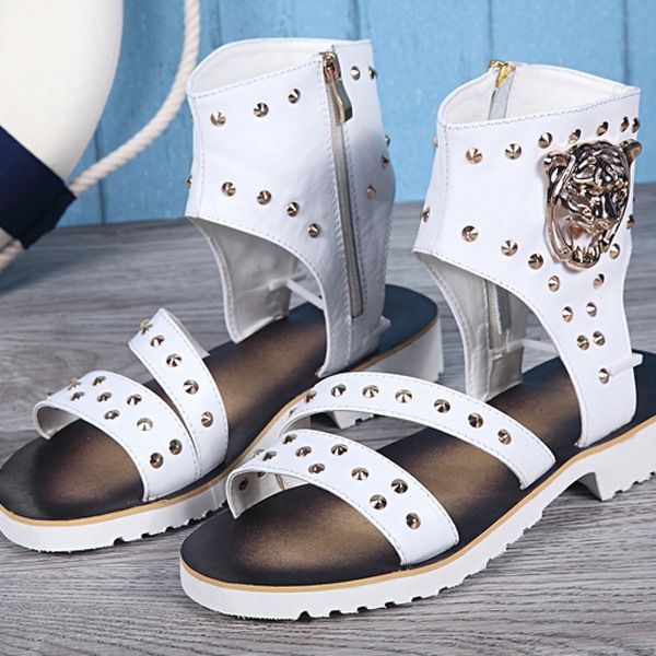 

men's sandals genuine leather beach shoes open toe cool breathable youth casual shoes dual-purpose fashion sandals, Black