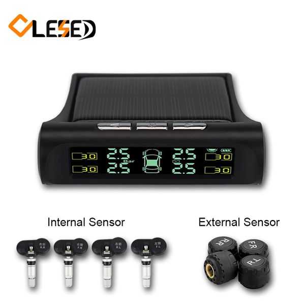 

smart car tpms tyre pressure monitoring system solar power charging digital lcd display auto security alarm systems