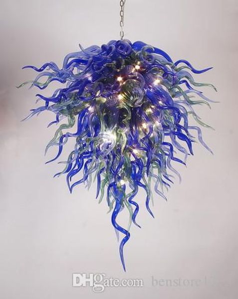 

new household items crystal blue glass art chandelier europen home decor style modern hand blown muarno glass led light chandelier
