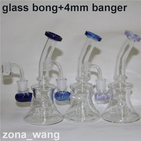 Hookahs Beaker de vidro Dab Rig Bong Heady Bongs Mini Tubulação de Água Espessura Rigs de Óleo de Cera Cera Fumar tubulações Borbulhador Borbulhador com quartzo Banger