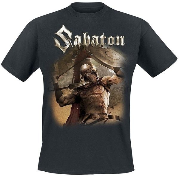 

sabaton sparta men cotton t-shirt black, White;black