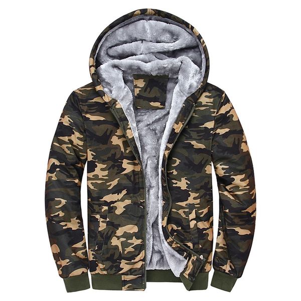 

winter fleece hoodies men zipper camouflage hooded coat brand mens tracksuit sweatshirt bomber jackets hoody, Black