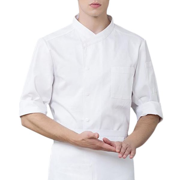 

3/4 sleeve chef' coat jacket kitchen cook coat uniforms xxl, White;black