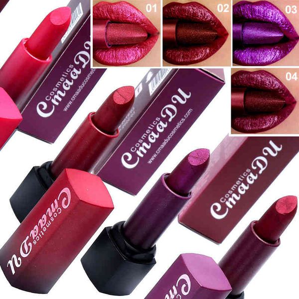 CmaaDu metal lipstick opaco waterproof longlasting velluto Lip Glosses glitter rosa rosso diamante duraturo lucidalabbra trucco