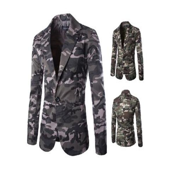 

2019 the most fashionable fashion boutique men's style camouflage small suit slim one single-breasted suit x809, White;black