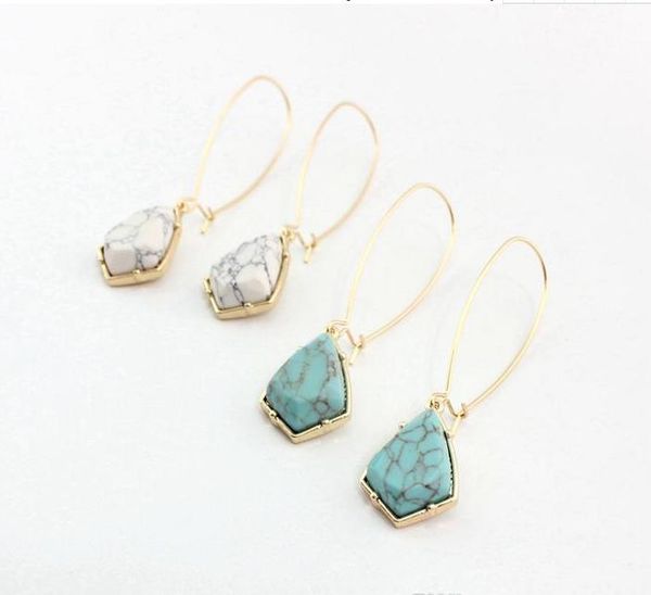 

серьги hot kite turquoise, durzy geometry stone, милый подарок для женщин, бесплатная доставка и высокое качество, Silver