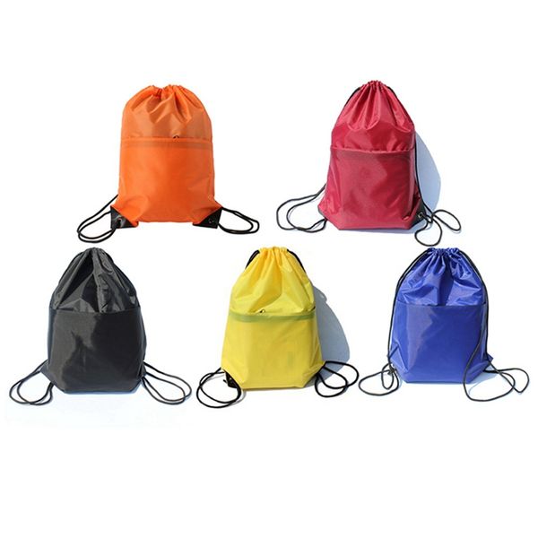 

waterproof zipper gym sport fitness bag foldable backpack drawstring shopping pocket hiking camping pouch beach swimming bag