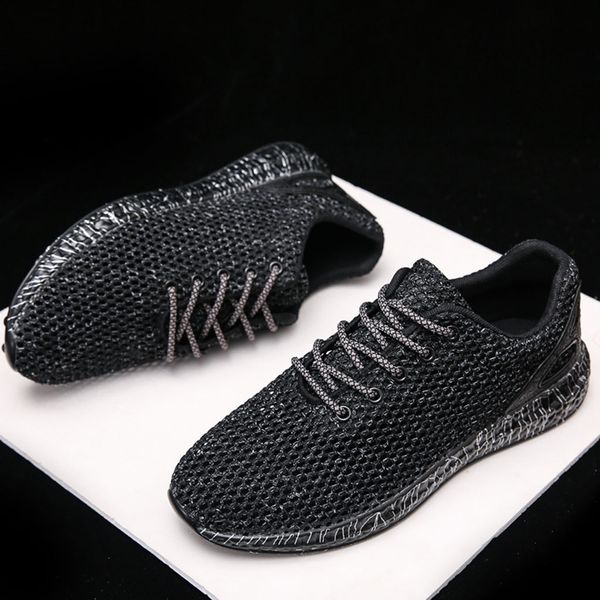 

2019 shoes men men's hollow mesh breathable sneakers lightweight casual non-slip sneaker shoes dropshipping zapatos de hombre, Black