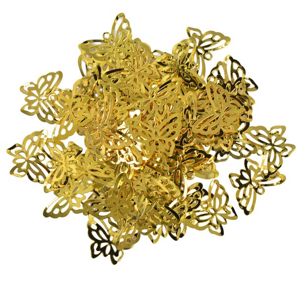 

50pcs filigree hollow butterfly cut pendant charms jewelry making findings, Black