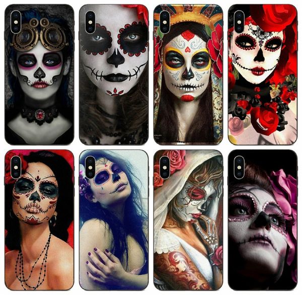 

tongtrade] sugar skull dia de los muertos case for iphone 8s 7s 6s 5s 4s plus x xs 11 pro max galaxy a30 a40 a50 motorola moto g2 1pcs case