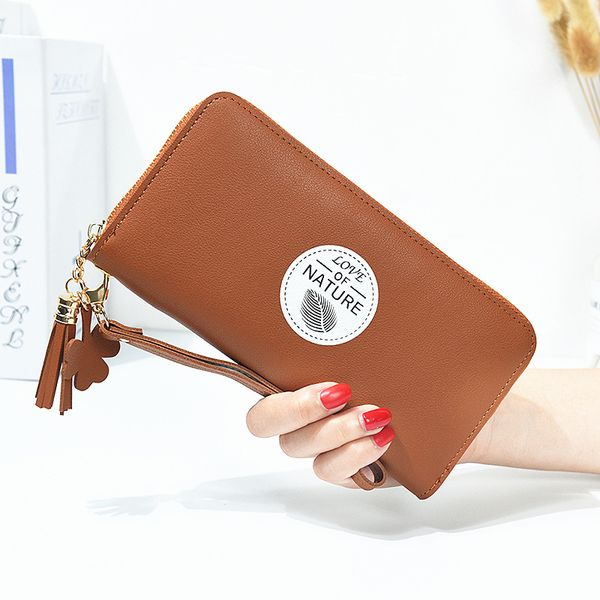 

printing ladies holding wallets ladies long small fresh zipper multifunctional large capacity fashion mobile phone bag, Red;black