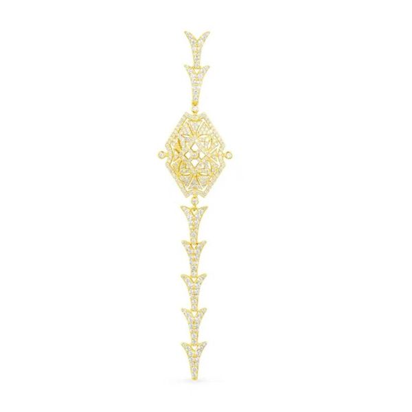 Nouveaux bijoux pour femmes à la mode jaune plaqué or clair CZ longs glands boucle d'oreille pour les filles femmes pour la fête de mariage beau cadeau