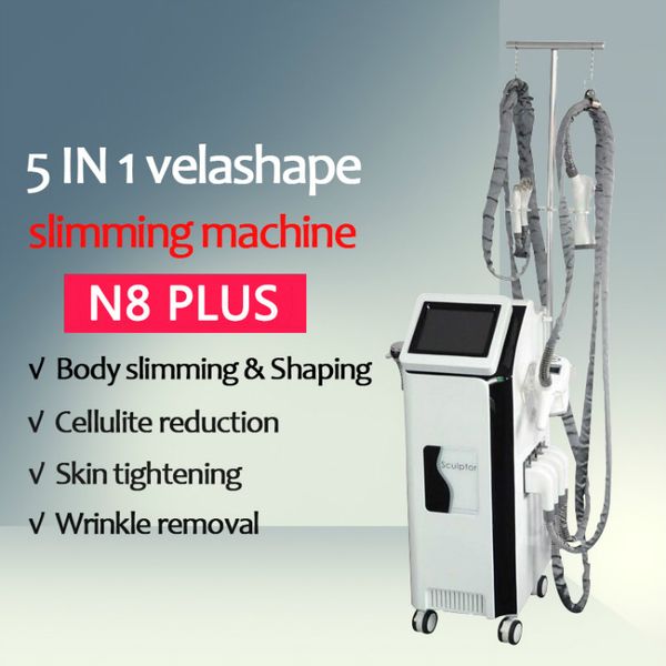 

2019 верхнее качество 5 handpieces velashape неинвазивное тело формируя машину красотки подмолаживания кожи удаления целлюлита