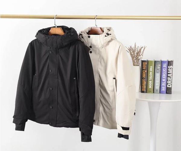 

2019 new thick down coat men coat winter jacket warm thicken hooded overcoat comfortable male solid color waterproof windproof, Black