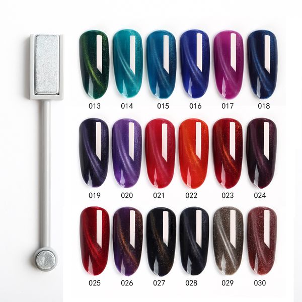 

ori 15 ml nail art vernis semi permanent soak off purple cat eyes magnet gel polish led uv gel nail polish magnetic blue yel, Red;pink
