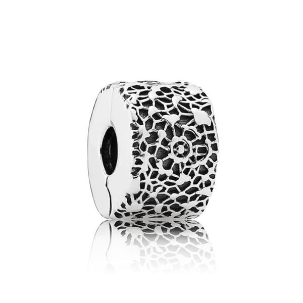 

новый 100% стерлингового серебра 925 1: 1 подлинная драгоценный камень 791758 слой кружева серебряный клип fit diy браслет оригинальные женщ, Black