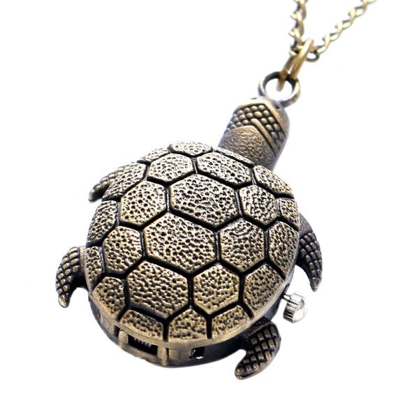 

cute little turtle pattern pocket watch pendant watches p626, Slivery;golden
