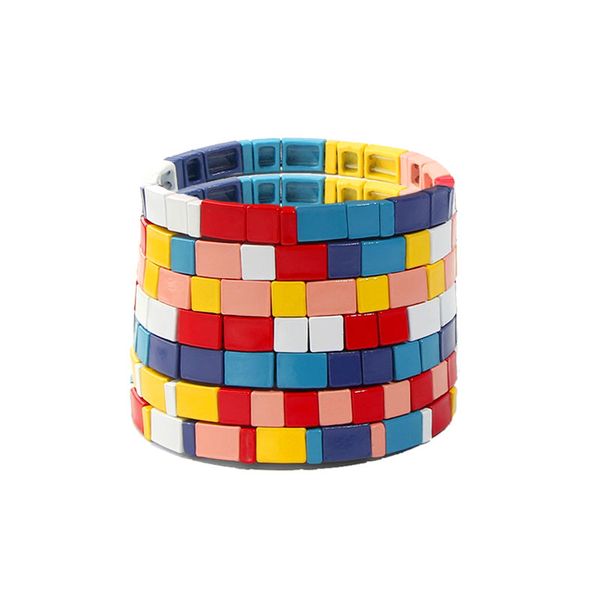 

just feel fashion bohemian bracelet for women bangle colorful accessories jewelry elastic tile friendship bracelet homme jewelry, Black
