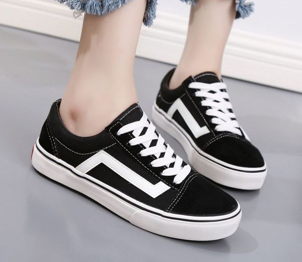 

Новое прибытие мужчины и женщины мода плоский каблук холст обувь старый skool мужск