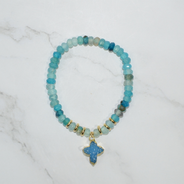 

star blue stone bracelet women gift, Black