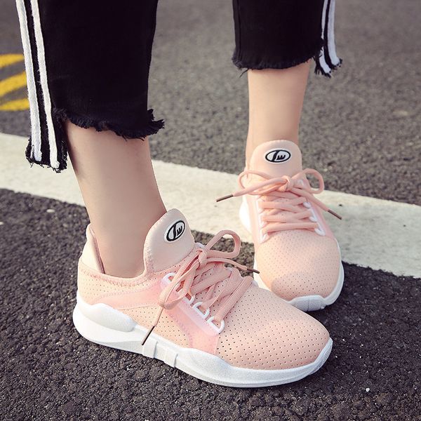 

women shoes white sneakers women super light gym zapatillas mujer breathable basket trainers vulcanized shoes casual, Black