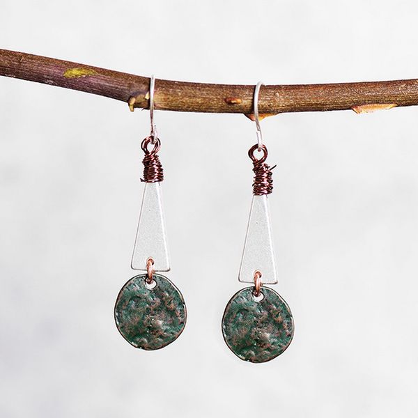 

bohemia creative retro elegance alloy earrings bronze nostalgia style for women, Golden;silver