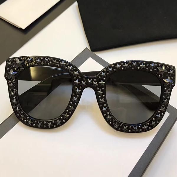 

0116 sunglasses luxury women brand designer cat eyes glasses summer style rectangle full frame uv protection come with case, White;black