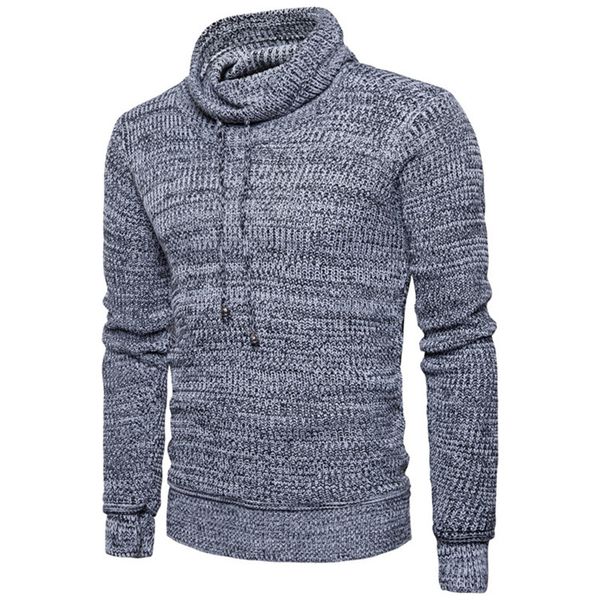 

designer mens solid sweaters fashion heaps collar with belt korean men sweaters homme all match, White;black