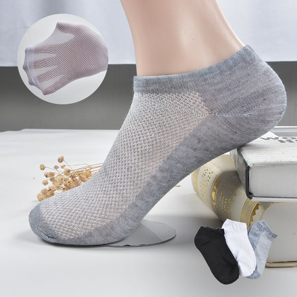 

men's socks 20pcs=10pair solid mesh invisible ankle men summer breathable thin male boat 2021, Black