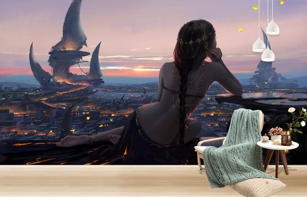 

самоклеящиеся] 3d sexy goddess1230123 япония аниме обои росписи стены принт наклейка фрески