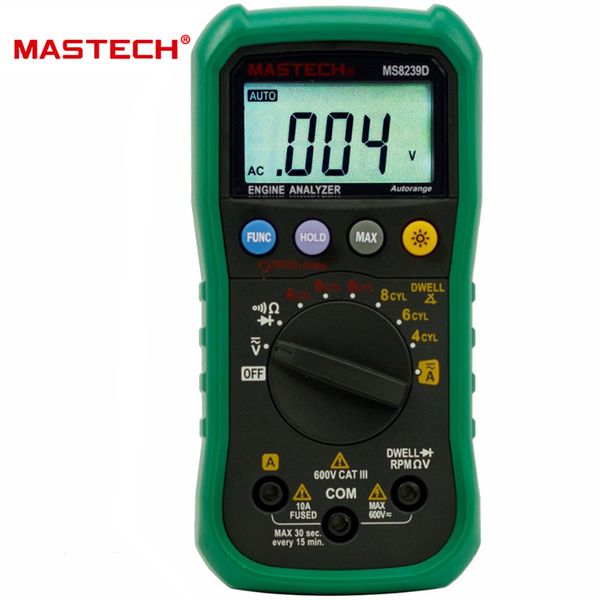 

mastech ms8239d digital automotive multimeter and engine analyzer dwell angle/ speed 4cyl~8cyl continuity test