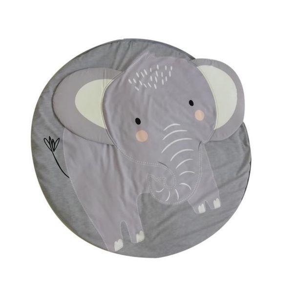2021 90CM Creative Elephant Design Baby Play Mat Round Carpet Cotton
