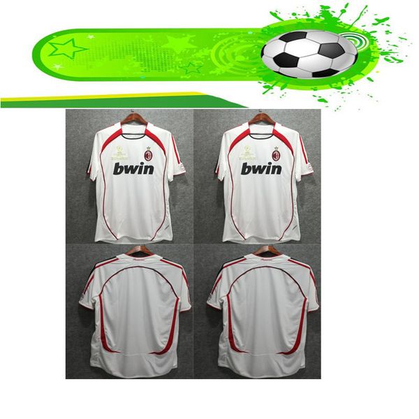 

2006 ac milan 2006 final ver ion men ize jer ey 22 kaka 21 pirlo 10 eedorf 3 maldini white with match detial retro jer ey
