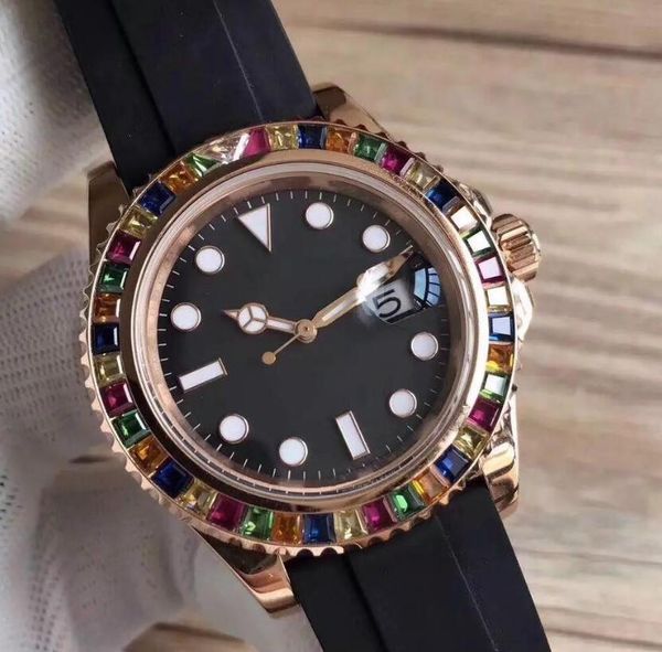 

Бесплатная доставка 2019 новые резиновые розовое золото роскошные часы YACHT MASTER 40 мм