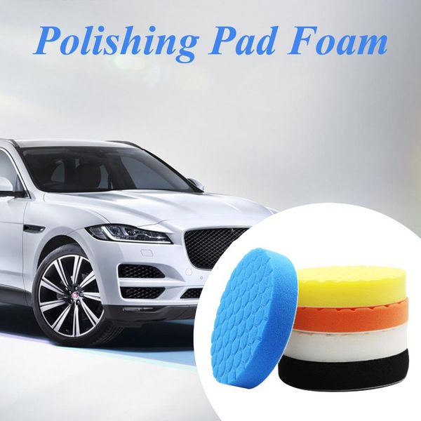 

5pcs/set 3/4/5/6/7" inch buffing polishing pad foam for car polisher buffer white, blue, yellow, black, orange