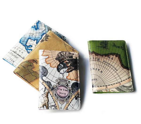 3 stücke Welt Karte Druck Reise Reisepass Abdeckung ID Karte Tasche Reisepass Schutzhülle frauen Lagerung Tasche