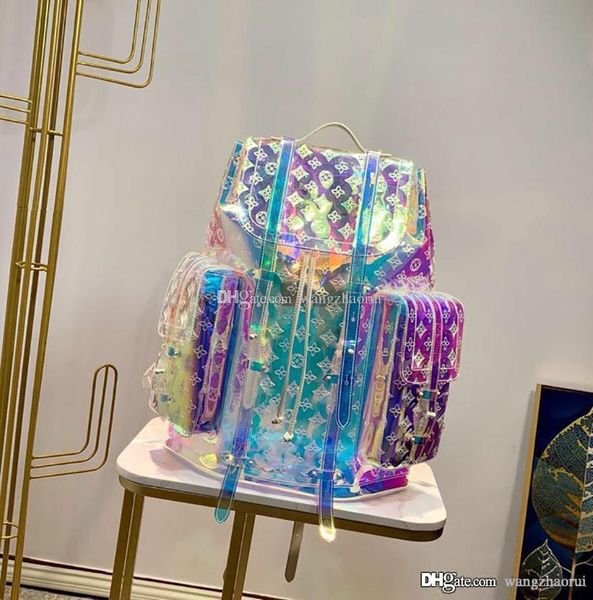 

ограниченным тиражом 5A Высокое качество CHRISTOPHERT M44766 рюкзак Monogrram Prism Наплечные сумки ПВХ Спортивные рюкзаки дорожные сумки с коробкой