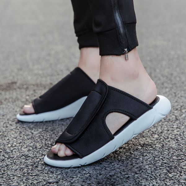

slippermen's casual sandals men's trend anti-slip beach shoes men's new drag, Black