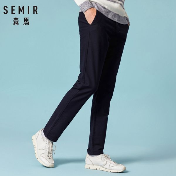

semir brand new autumn long trousers pants men black solid color casual pants for men quality casual males