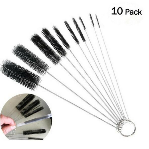 

10pcs strip cleaner brushes teapot nozzle tube nylon baby milk bottle reusable
