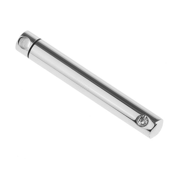 

stainless seel cylinder pendant cremation urn keychain keyring ash holder, Silver