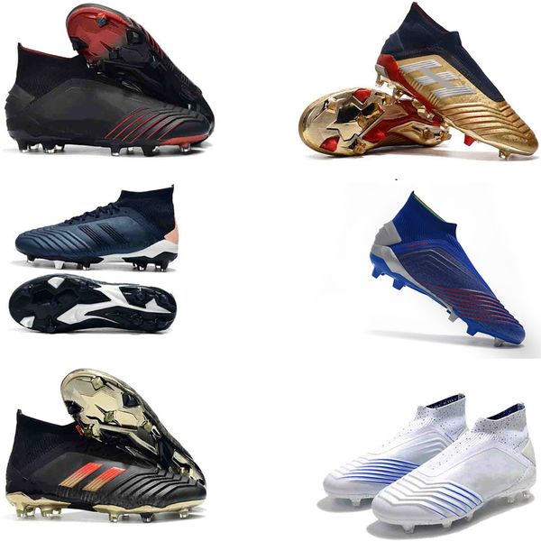 

2019 new predator 19+ 19.1 pogba mens 25th fg football boots virtuso red black kids soccer cleats high ankle chaussures shoes