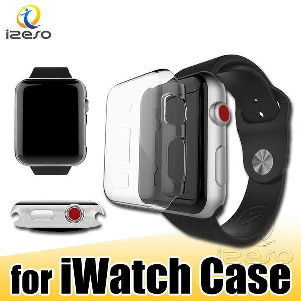 Per Apple Watch Case PC Cover protettiva trasparente per iWatch Series 5 4 3 2 44mm 40mm 42mm 38mm Custodie con copertura anteriore izeso