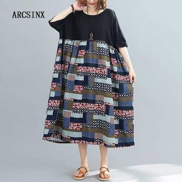 

arcsinx mori girl women's dress oversized 4xl 5xl 6xl cotton summer dresses and sundresses casual boho dress women plus size 7xl, Black;gray